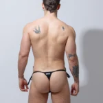 Black bow bikini thong.