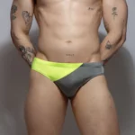 Bañador bicolor Gris neón