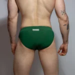 Two-tone Green Striped Swimsuit