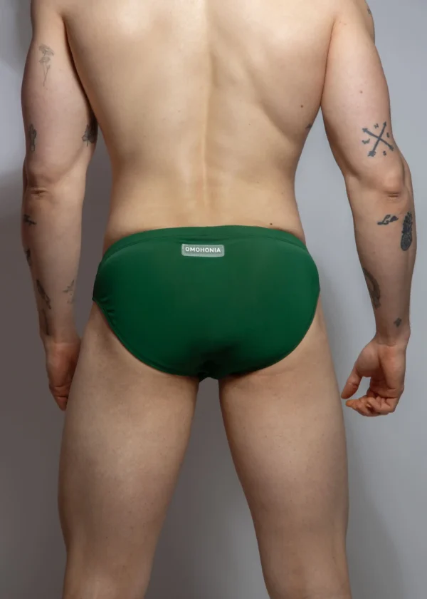 Two-tone Green Striped Swimsuit