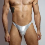 White holographic thong