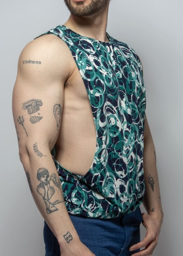 Camiseta abierta verde