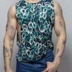 Camiseta abierta verde