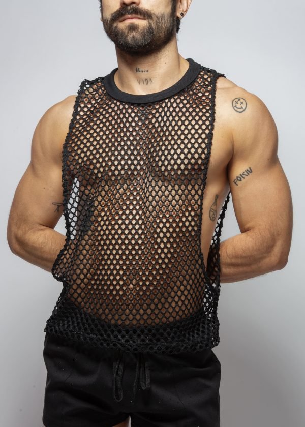 Camiseta abierta Negro MASH