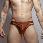 Bañador shiny brown