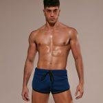 Short corto canalé AZUL