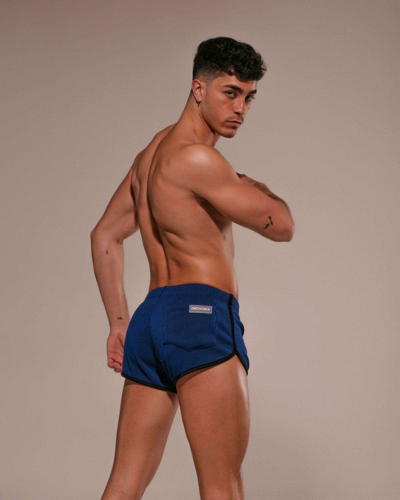 Short corto canalé AZUL