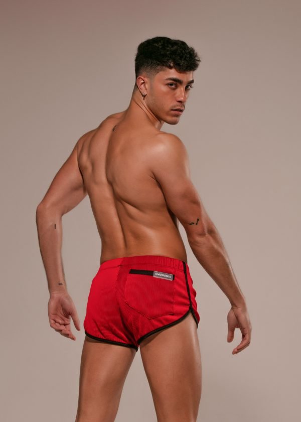 Short corto canalé ROJO