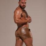 Short metálico Marrón