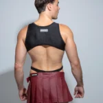 Falda cinturón efecto cuero ROJO