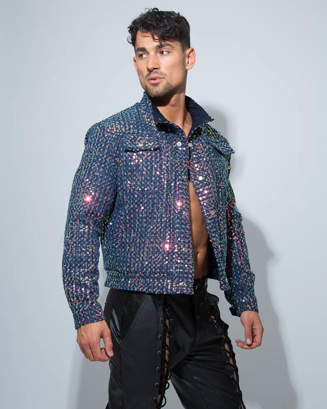 Blue sequin jacket