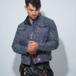 Blue sequin jacket