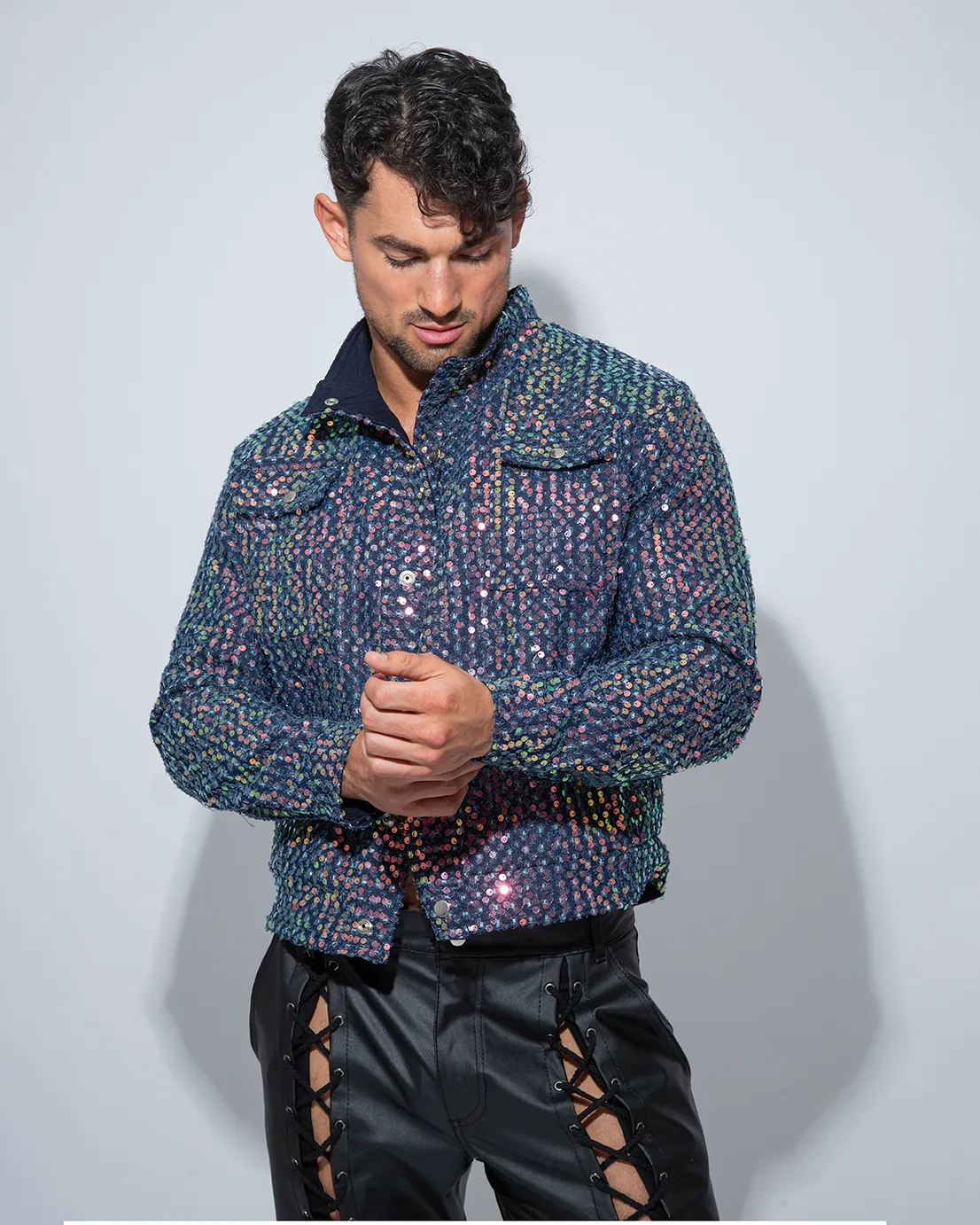 Blue sequin jacket