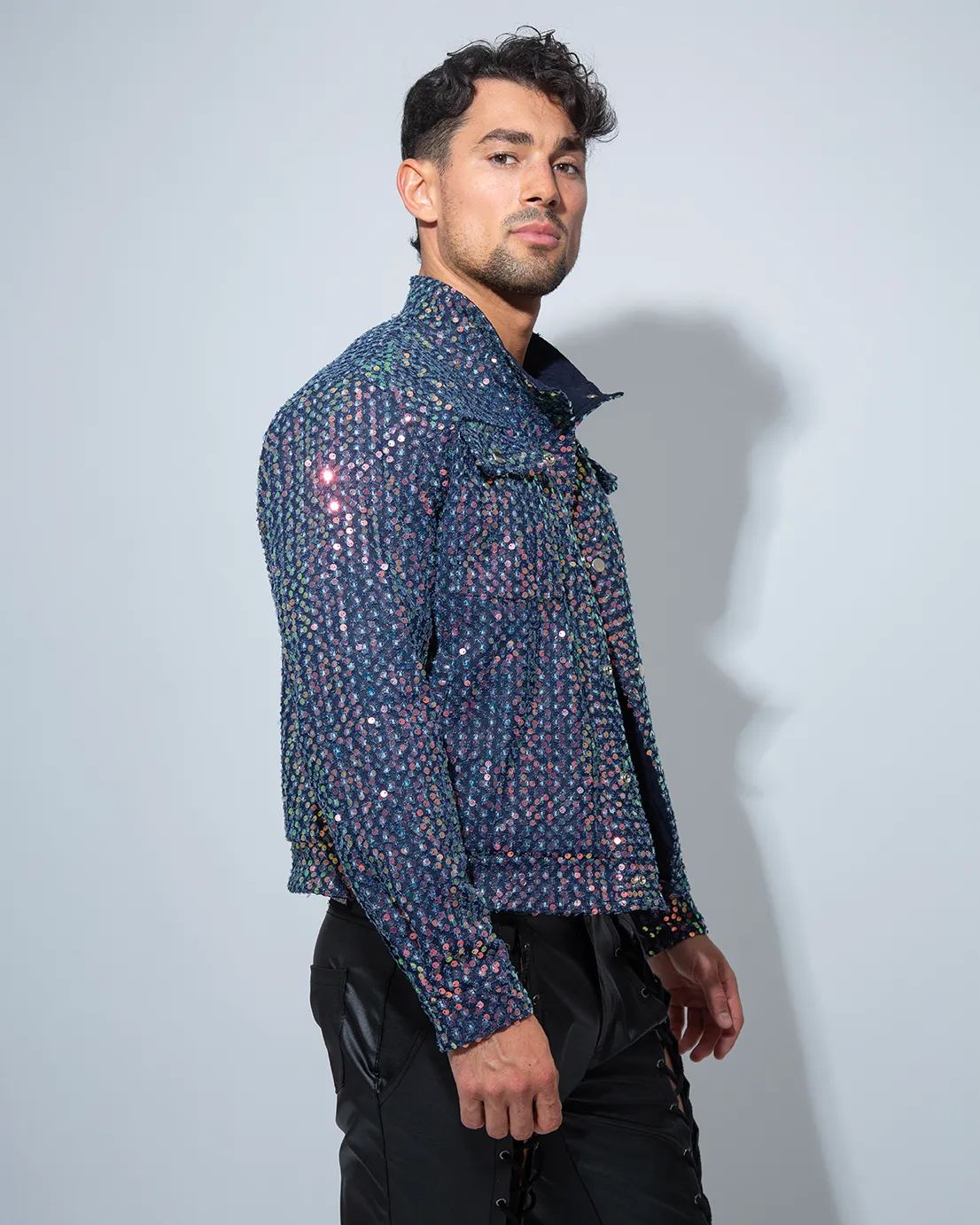Blue sequin jacket