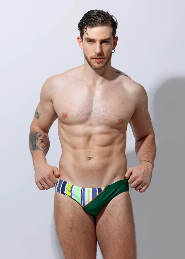 Bañador bicolor Verde Rayas