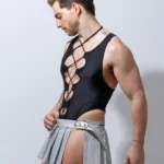 Falda cinturón Blanco plata.