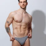 Bañador briefs print negro blanco