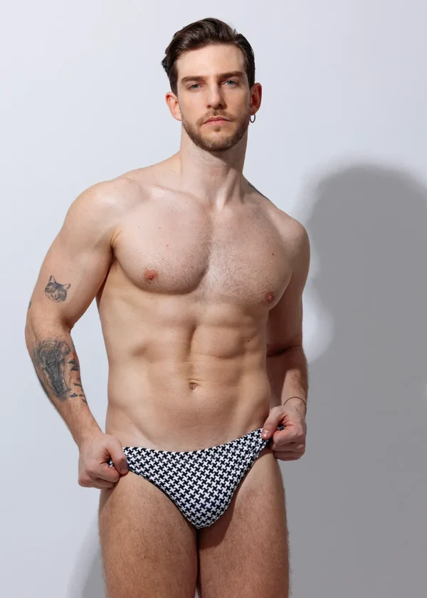 Bañador briefs print negro blanco