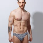 Bañador briefs print negro blanco