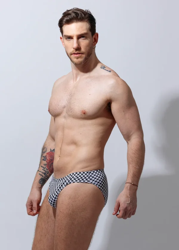 Bañador briefs print negro blanco