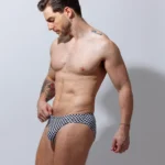 Bañador briefs print negro blanco