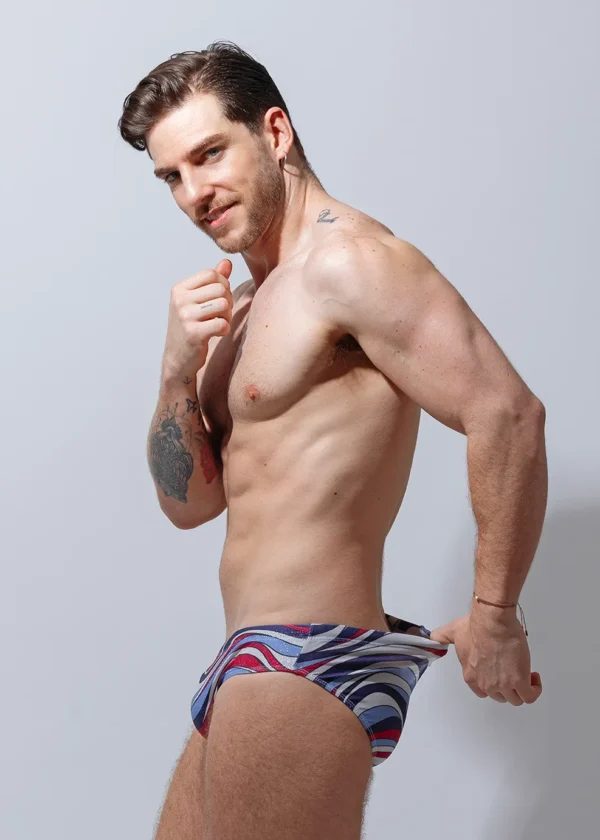 Bañador briefs print agua azul