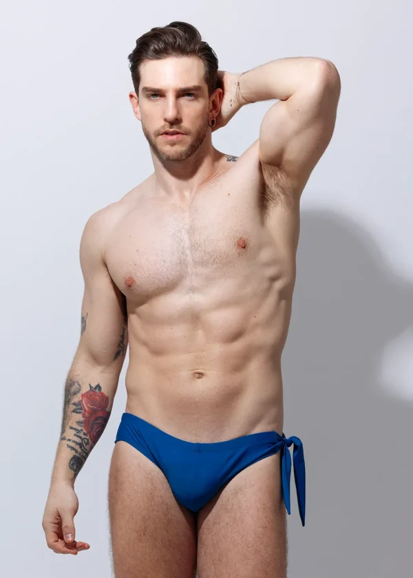 Bañador briefs Azul con nudo