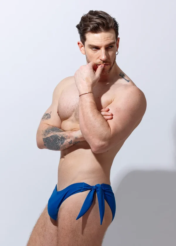 Bañador briefs Azul con nudo