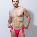 Briefs with a bow, Mesh Pink