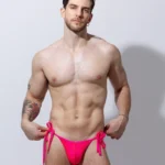 Briefs with a bow, Mesh Pink