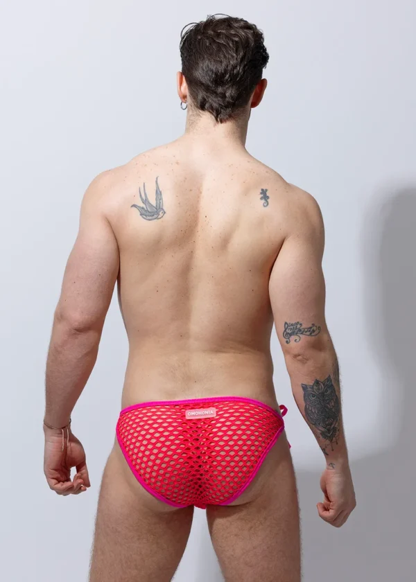 Briefs with a bow, Mesh Pink