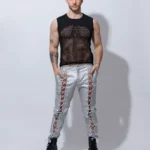 Pantalón cuerda Blanco plata.