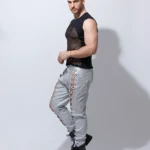 Pantalón cuerda Blanco plata.