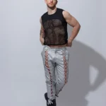 Pantalón cuerda Blanco plata.