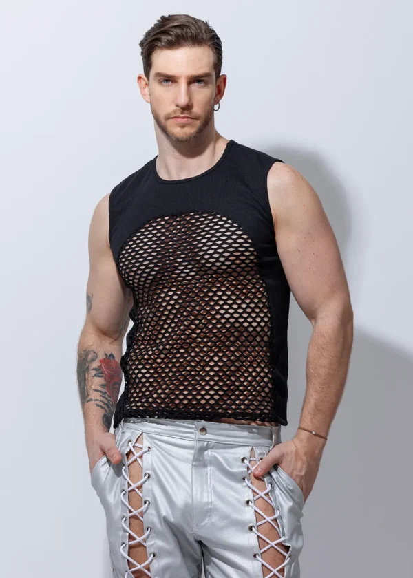 Camiseta mesh tirante ancho