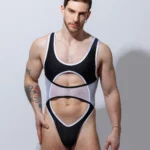 Trikini Bodysuit negro blanco.