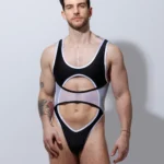 Trikini Bodysuit negro blanco.