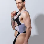 Trikini Bodysuit negro blanco.