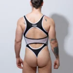 Trikini Bodysuit negro blanco.