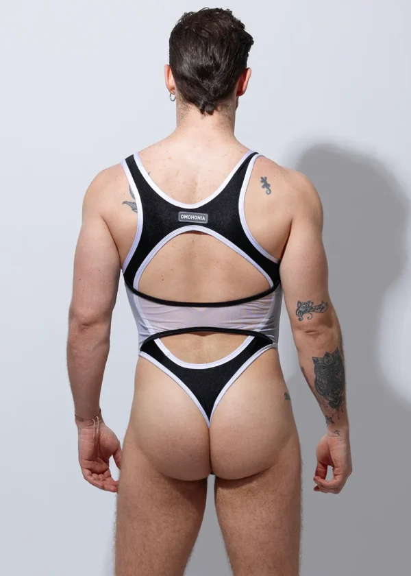 Trikini Bodysuit negro blanco.