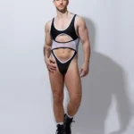 Trikini Bodysuit negro blanco.