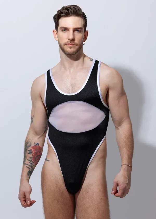 Bodysuit Mercurio negro blanco.