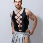 Falda cinturón Blanco plata.