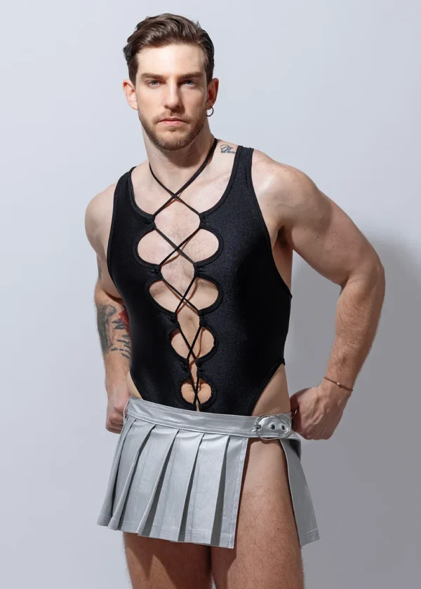 Falda cinturón Blanco plata.