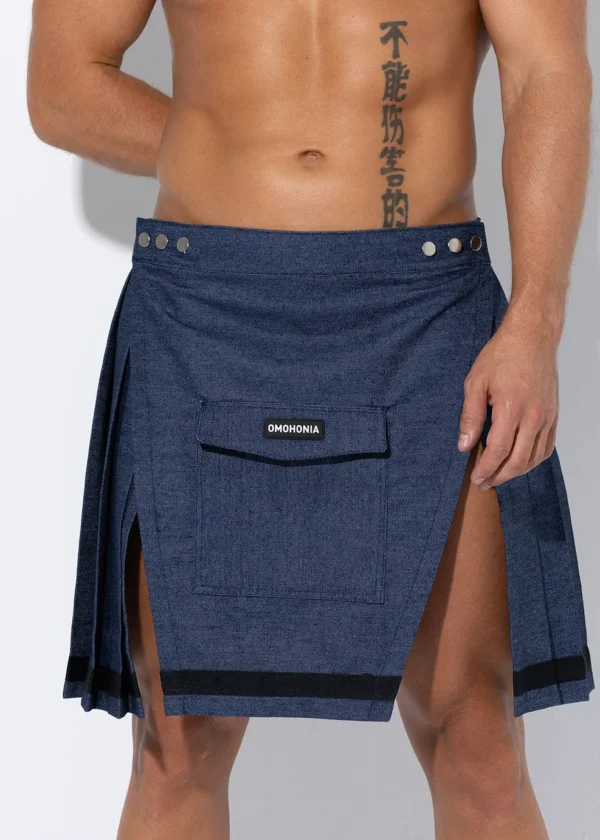 Falda larga azul vaquero