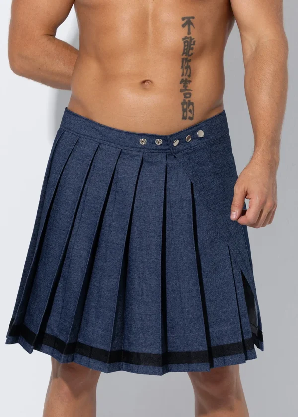 Falda larga azul vaquero