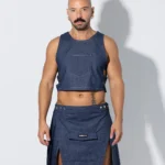 Blue denim vest