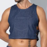 Blue denim vest