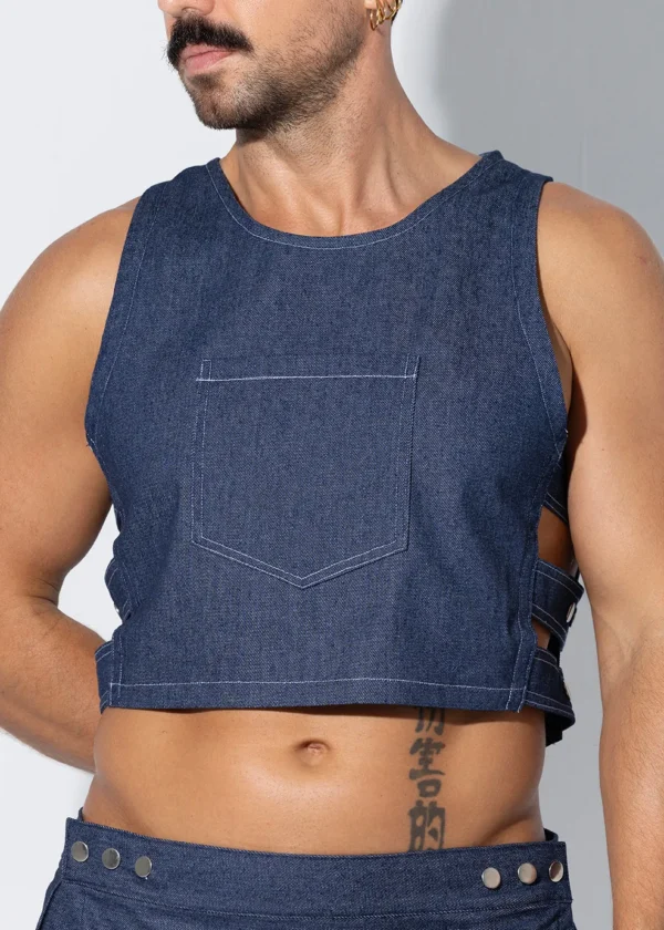 Blue denim vest