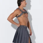 Falda larga gris vaquero